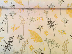  Pamutvászon textil - 160 cm / bézs alapon mező virágai