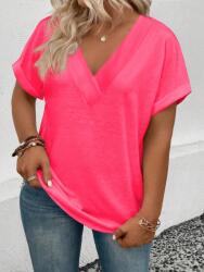 Shein Rózsaszín Póló V Neck (3XL) (608096)