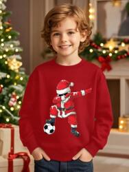 Shein Piros Karácsonyi Nyomott Mintás Pulóver (4L) (605567)