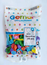 Gemar Latex kisméretű vizibomba lufi 3" (8 cm) vegyes standard színek, 100db/cs (LUFI540064)