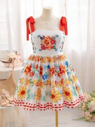 Shein Fehér Ruha Színes Mintával (2XL) (608068)