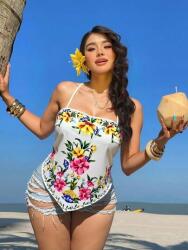 Shein Aszimmetrikus Kötött Virágos Felső (4XL)