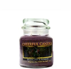 Cheerful Candle Cheerful Candle® Branches & Berries közepes üveggyertya 454 g