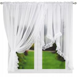 Xzhome Fehér Fátyol Függöny Fodros Elegáns Hálószoba Konyha Nappali 400x160 (485)