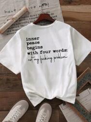 Shein Fehér Feliratos Póló (M)
