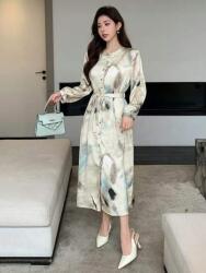 Dazy Ecru Póló Ruha Csíkos Mintával (XL) (605407)