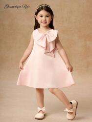 Shein Rózsaszín Szatén Masnis Ruha (4L) (608339)