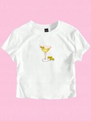 Shein Fehér Klasszikus Nyomott Mintás Póló (2XL) (606807)