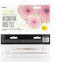  Dekoratív rozetták Fincsi, világos rózsaszín (1 db / 3 db) (RPK20-081J)