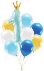  Balloon set First Birthday, blue (1 pkt / 9 pc. ) (ZB3-001)