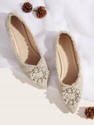 Shein Bézs Balerinacipő Kerek Díszítéssel (36) (606045)
