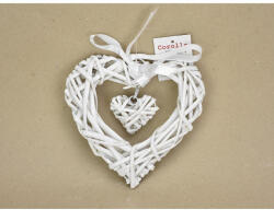  Vessző szív a szívben, szalaggal 15cm 4085W15