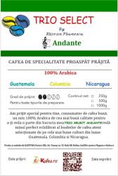 Trio Select by Razvan Paunescu Andante - Cafea de Specilaitate Proaspat Prajita TRIO SELECT by Razvan Paunescu, blend 100% Arabica