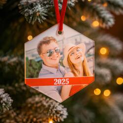 NagyAjándék Fényképes karácsonyfadísz, évszámmal