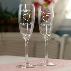 NagyAjándék Szívecskés pezsgőspoharak