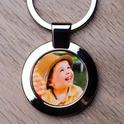 NagyAjándék Fényképes fém kulcstartó - kör alakú