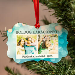 NagyAjándék Fényképes fém karácsonyfadísz