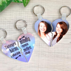 NagyAjándék Fényképes páros kulcstartó - barátoknak