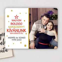 NagyAjándék Fényképes karácsonyi hűtőmágnes