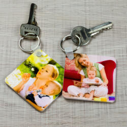 NagyAjándék Négyzet alakú fényképes kulcstartó