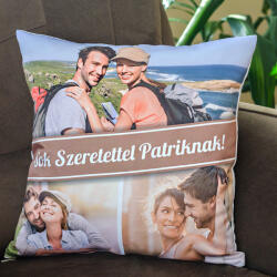 NagyAjándék Egyedi fényképes kispárna 3 képpel