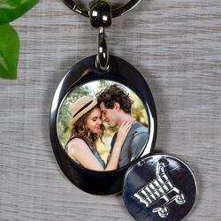 NagyAjándék Kulcstartó bevásárlókocsi érmével