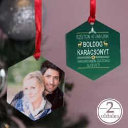 NagyAjándék Fényképes karácsonyfadísz, 2 oldalas