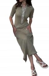 Shein Bézs Egyenes Ruha Gallérral És Fehér Szegéllyel S 1JM