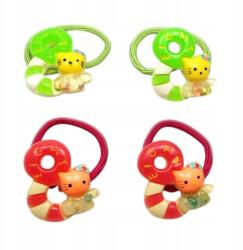  Hajgumik cicás díszítéssel 4 db (0637 SA)