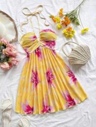 Shein Sárga Fodros Ruha Virágokkal (M) (606066)