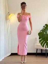 Shein Rózsaszín Nyitott Vállú Ruha (s) (607200)