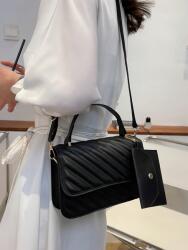 Shein Fekete Kézitáska Postás Táska Tasak (607493)