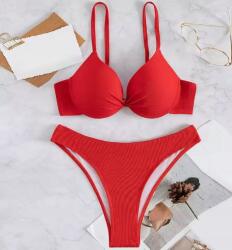 Shein Piros Bordázott Fürdőruha (XL) (607898)