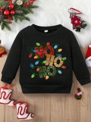 Shein Fekete Karácsonyi Nyomott Mintás Pulóver (6-9M) (605466)