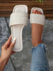 Shein Díszített Ekrü Flip-flop Papucs (38) (608318)