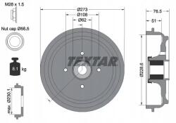 Textar Fékdob 94037900 Textar