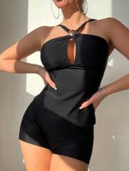 Shein Fekete Fürdőruha Rövidnadrág Felső (M) (605921)