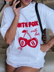 Shein Fehér Laza Nyomott Mintás Póló (4XL)