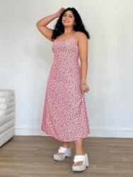 Shein Rózsaszín Ruha MIDI Virágok (2XL) (607083)