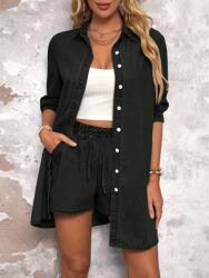 Shein Fekete 3/4-ES Ujjú Gombos Ing (s) (578539)