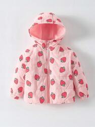 Shein Rózsaszín Kapucnis Kabát Mintás (6L) (607653)