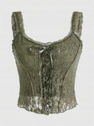 Romwe Csipkés Khaki Felső (xs) (606440)