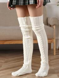 Shein Kötött Ekrü Térdzokni (36-39) (608037)