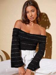 Shein Fekete Top Off Shoulder (s) (606202)