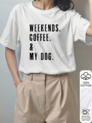 Shein Fehér Pamut Póló Felirattal (2XL) (607521)