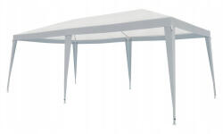 Dodaco Pavilion Foisor de gradina impermeabil 3x6x2.5 m, cadru metalic din otel, acoperis din polietilena 100 g m2, alb, rezistent la apa si UV, pentru curte, terasa si eveniment Cort