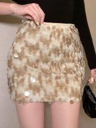 Dazy Bézs Díszített Szoknya (L) (606690)