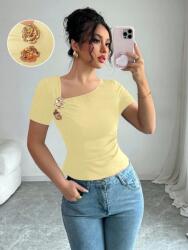 Shein Sárga Rövid Ujjú Póló (L) (607954)