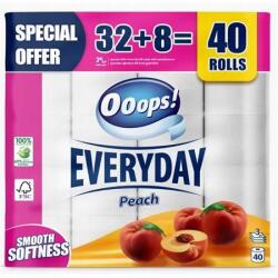  WC-papír "Everyday", őszibarack, 3 rétegű, kis tekercsek, 32+8 tekercs, Ooops (KTC30401772)