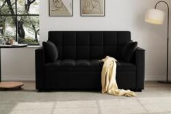  Canapea 140x77x90 cm Extensibila 2 locuri Model One Tapiterie Catifea Neagra (C3268-6567) Canapea